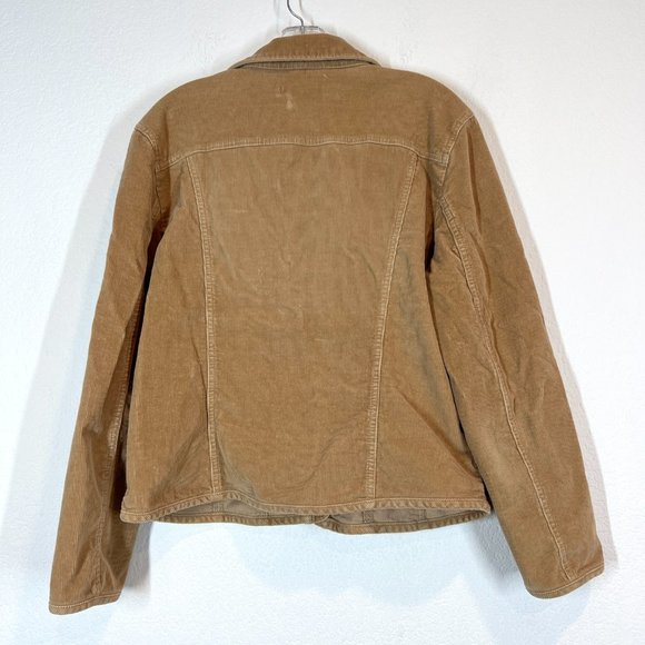 Vintage AMI Corduroy Tan Trucker Jacket Shacket Large - Picture 2 of 8